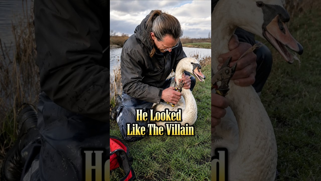 He Looked Like The Villain#Swan #AnimalRescue #Wildlife