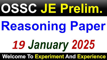 OSSC JE Prelim Reasoning Questions #ossc #osscje #osscexam #osscscew #ossccgl