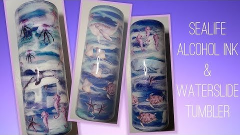 Sealife Alcohol Ink Rain Technique and No Spray Koala Waterslide