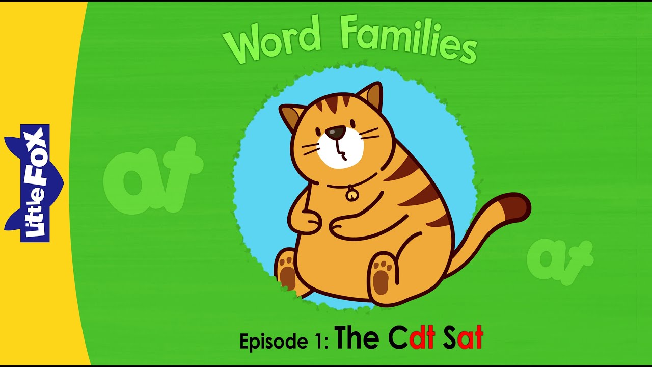 Word Family _at | Word Families 1 | The Cat Sat | Phonics | Little Fox | Animated Stories for Kids