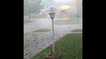 Hailstorm in Omaha (USA, Nebraska, June 7, 2022).