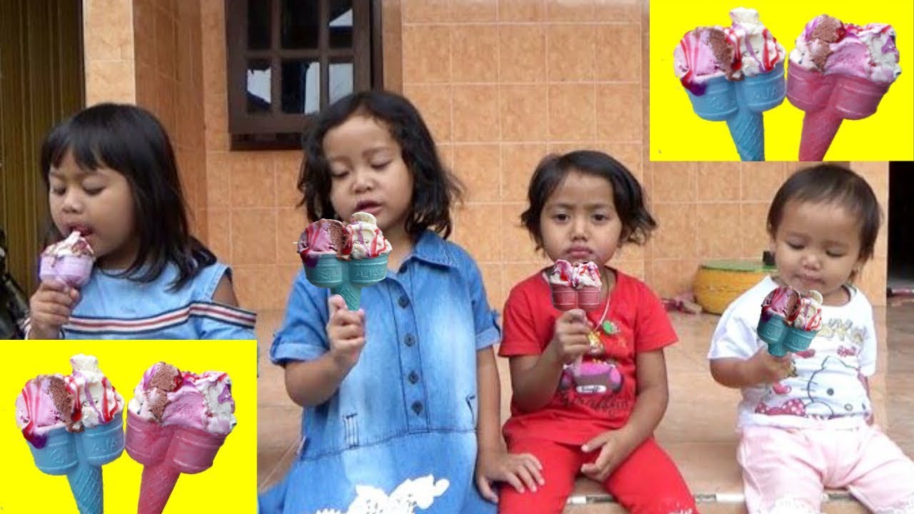 Мороженое Продавец Дядя приезжает детей, чтобы купить мороженое - детское мороженое