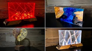 4 Amazing Epoxy Resin Night Lamps \/ Resin Art \/ part 2