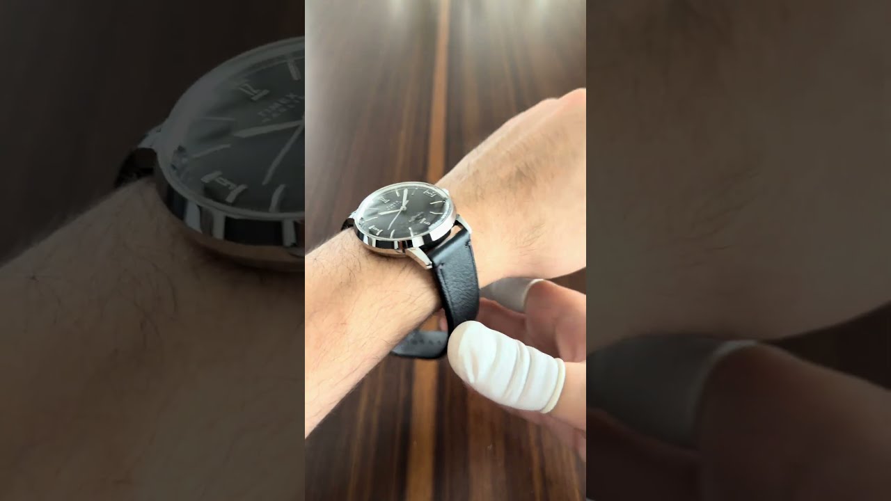 Timex Marlin Black Dial Black Leather Strap 40mm Automatic Wrist Watch Ref. TW2W59700