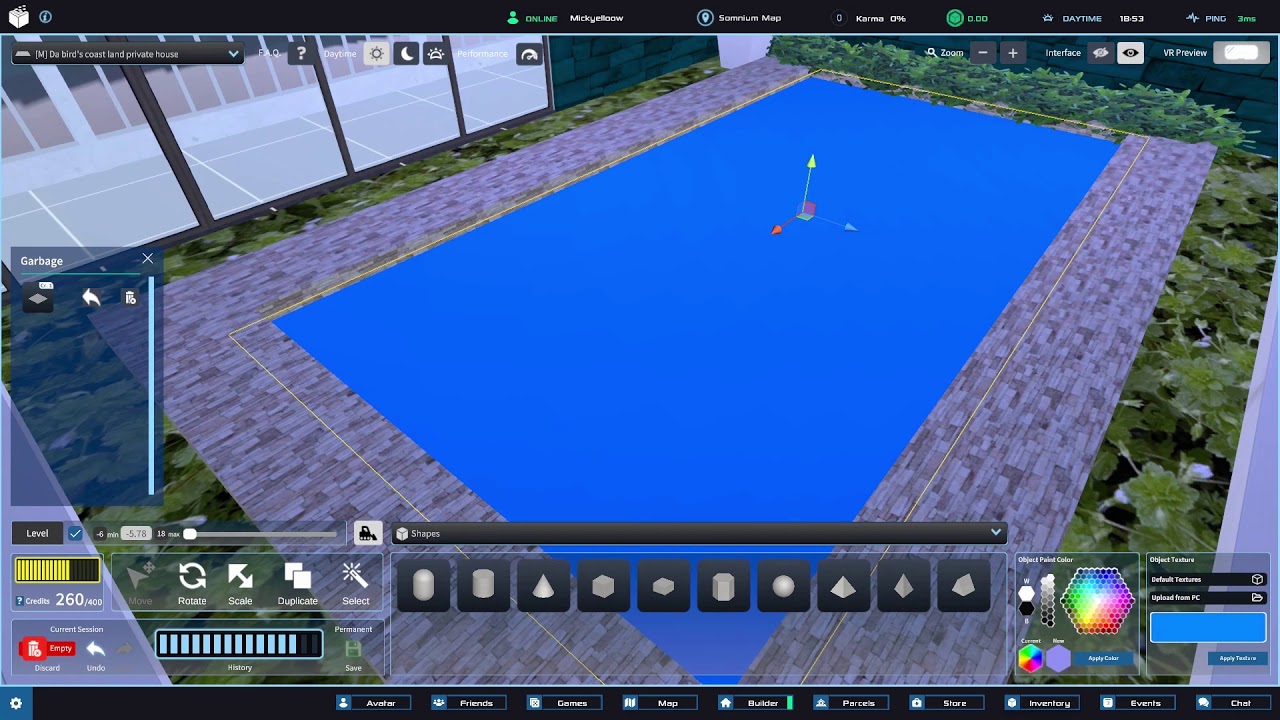 Somnium Space VR Builder - Building a Villa Timelapse