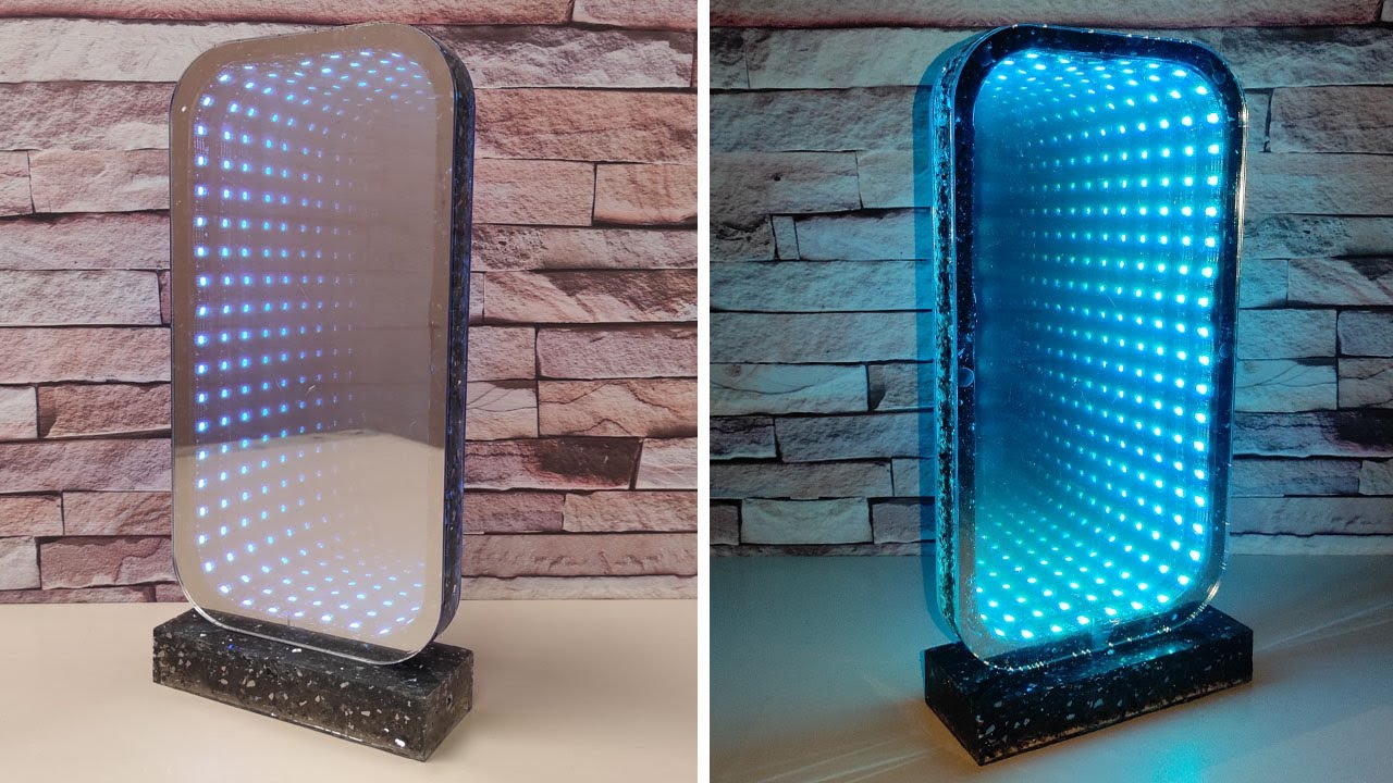 AMAZING Double Sided Infinity Mirror with Epoxy Resin and RGB Led| Resin Art