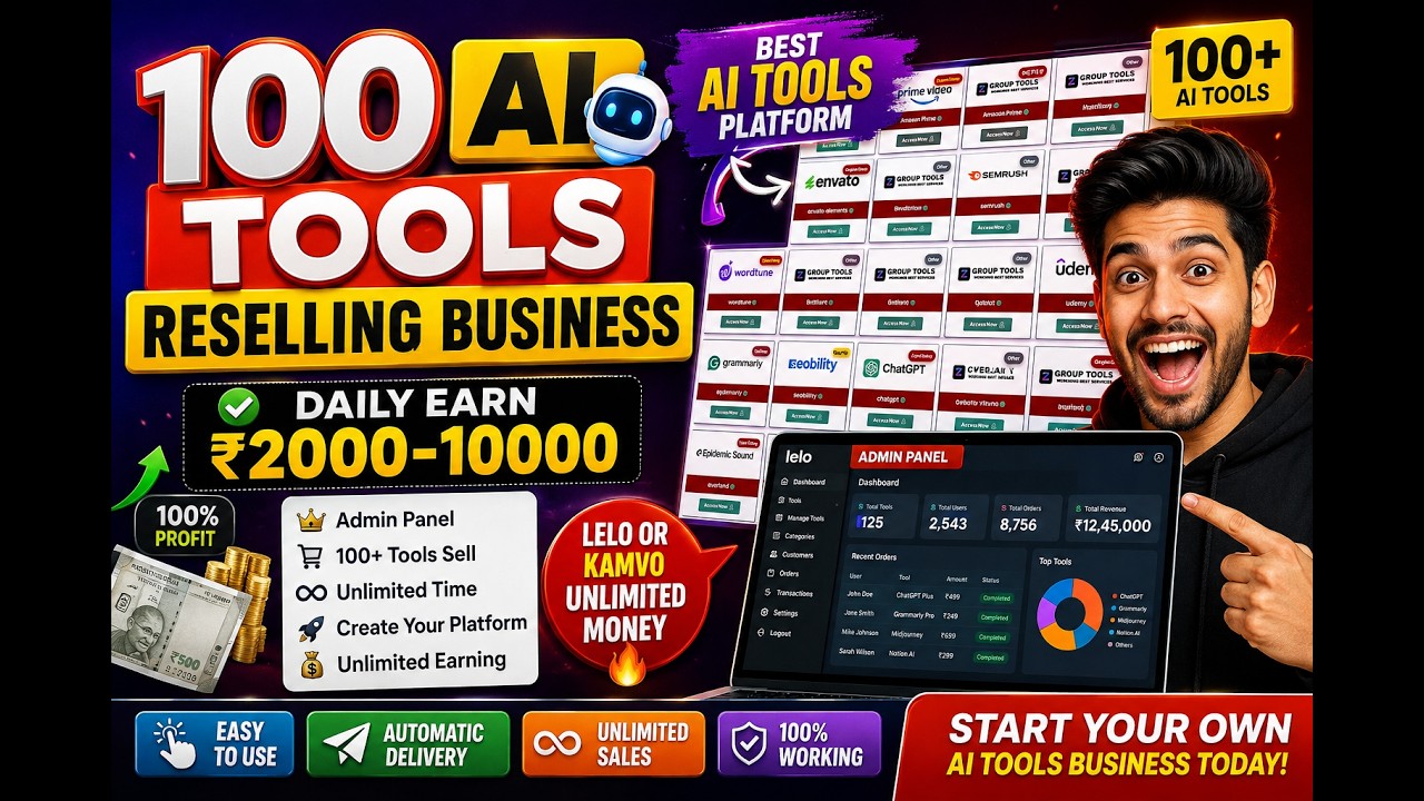 100+ Premium AI Tools Reseller Panel Lifetime Income