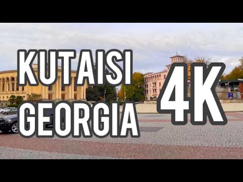 Kutaisi 4K Walking Tour Georgia. ქუთაისი 4K საქართველო. Кутаиси 4К Грузия.