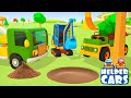 Helper cars a timber truck  an excavator car cartoons full episodes