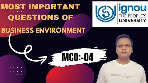 IMPORTANT QUESTIONS ||MCO- 04|| BUSINESS ENVIRONMENT || IGNOU TERM END EXAM 2024||