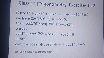 Class 11|Trigonometry|Exercise 3.12-Qno:7|
