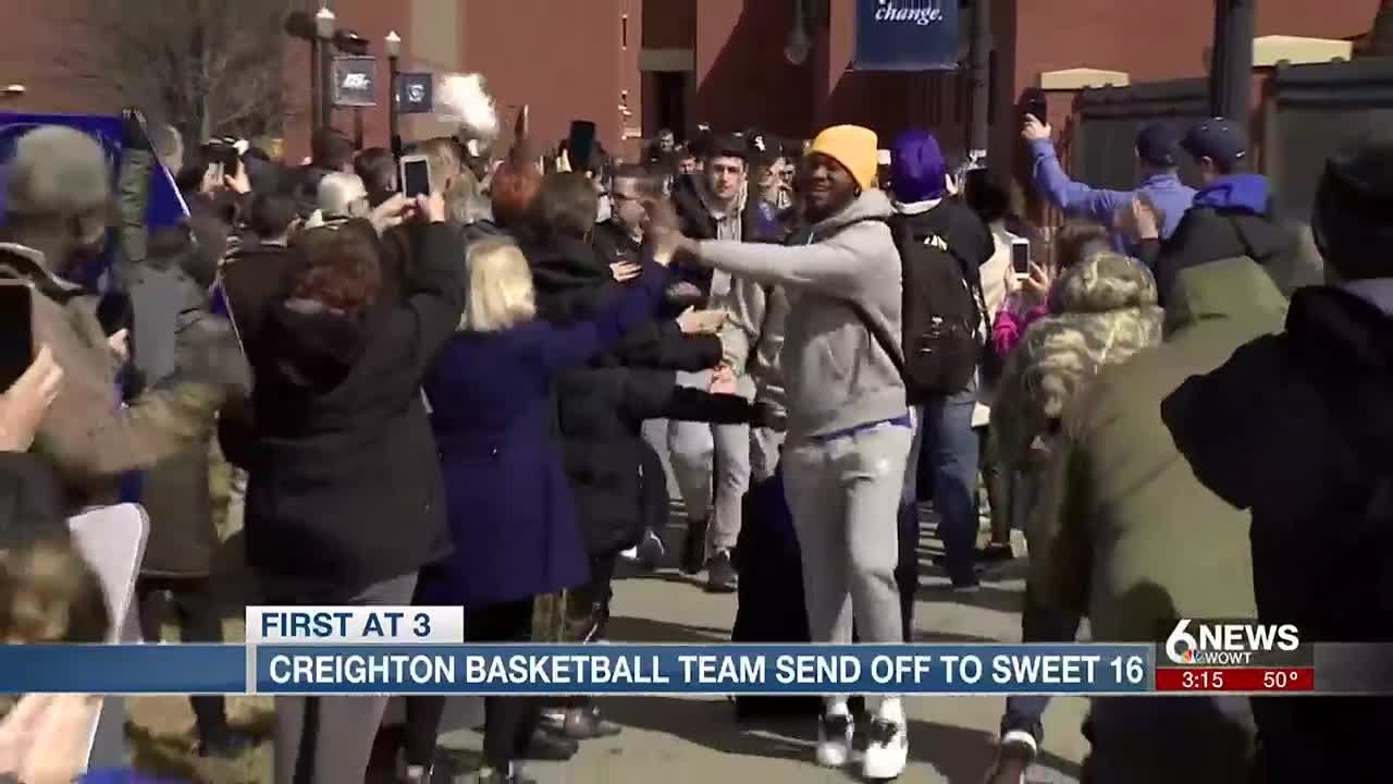 Creighton men's basketball team gets Sweet 16 sendoff to Louisville