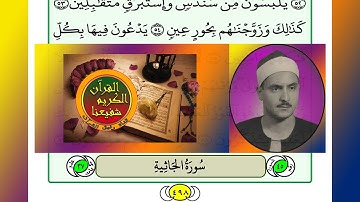 ترتيل القرآن الكريم سورة الجاثية ٤٥ / 45  القارئ الشيخ محمد صديق المنشاوي