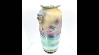 Nippon crane motif 16" vase