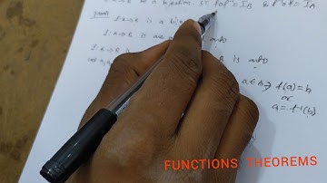 FUNCTIONS MATHEMATICS 1A THEOREM 3