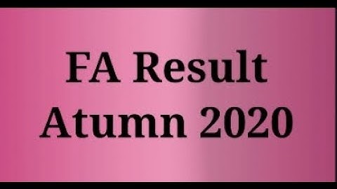 AIOU Autumn 2020: FA Result |  Scholars Institute #shorts
