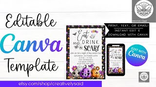 Editable Halloween Invitation Tutorial screenshot 4