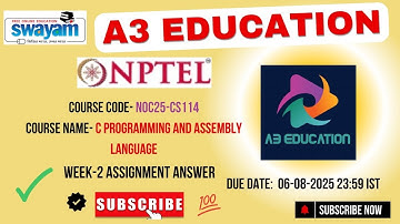 NPTEL C Programming & Assembly Language Week 2 Assignment Answers | NOC25-CS114 | July–Dec 2025