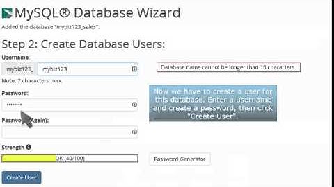 How to create a MySQL database in cPanel