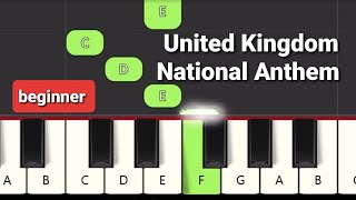 God Save The Queen - United Kingdom National Anthem (Very Easy Piano Tutorial)