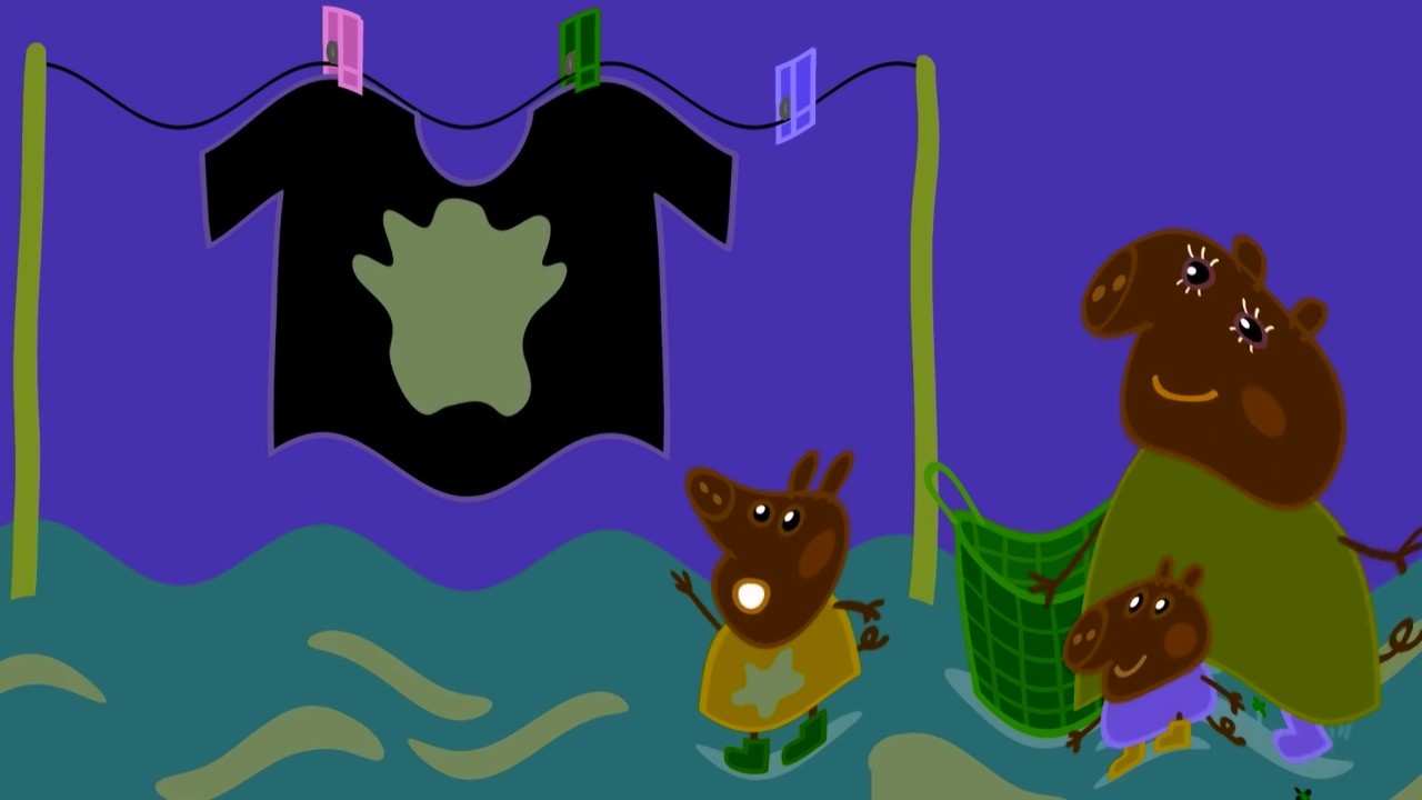Mommy We Splash Daddy's Football Shirt | Peppa Pig|  Klasky Csupo 2001 Effects