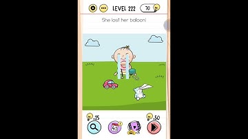 Brain Test Level 222 She Lost her Balloon Walkthrough