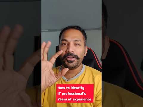 How to identify an IT professional's years of experience. Comment Ur category & Share to ur friends.