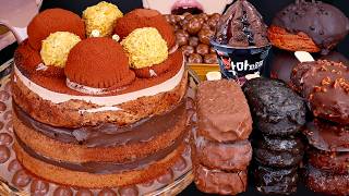 ASMR DUBAI CHEWY COOKIES CHOCOLATE CAKE MALTESERS ICE CREAM DESSERT MUKBANG 먹방 咀嚼音 EATING SOUNDS screenshot 2
