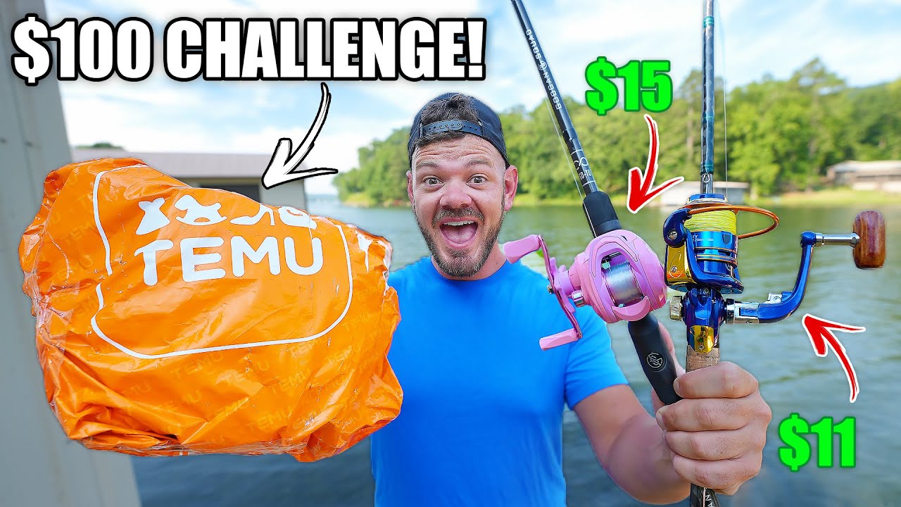 Watch TEMU app $100 Budget Fishing Challenge! Video on