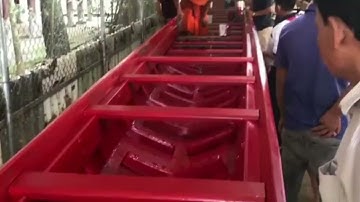 Ghe ngo ván không cần câu của chùa KhLeang chuẩn bị thử tốc độ 