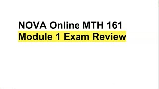 NOVA Online (NOL) MTH 161 Precalculus 1 Module 1 Exam Review Question 2