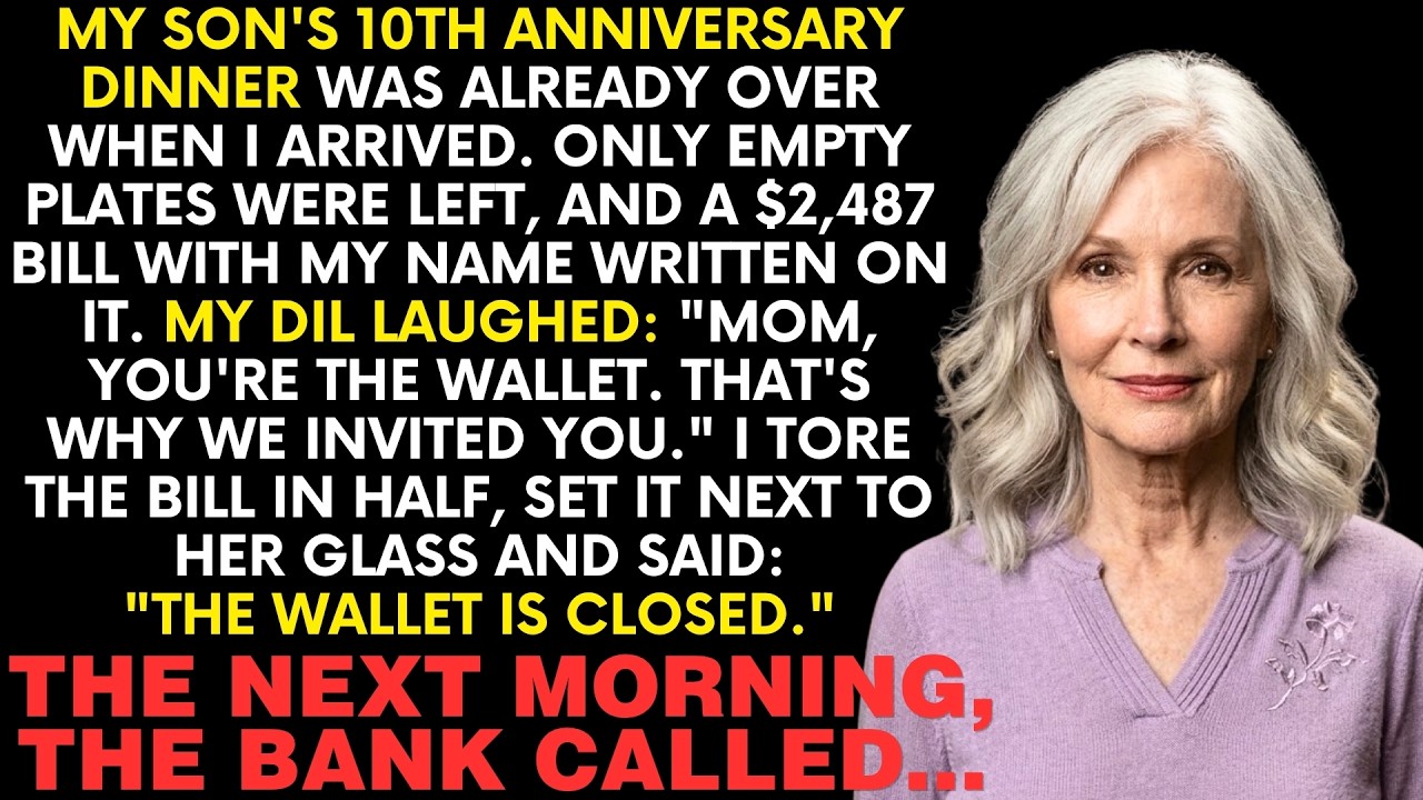 At 8:28 on a Saturday night, I walked into the nicest restaurant in town holding a silver frame. Eleven used napkins. One clean chair. A $2,487 bill with my name written across the top in blue...