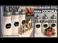 DIY decoración juego de cocina con frascos reciclados