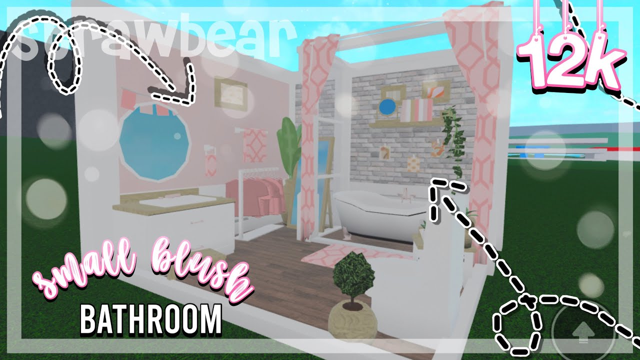Small Blush Bathroom | BloxBurg SpeedBuild | StrawBear - YouTube