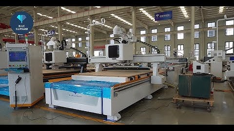 Blue Elephant 1825 auto nesting machine with auto labeling test video for Malaysia Customer