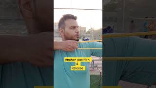 Anchor Position & Release Training with Stretching Band #deroyalarchers #archery #archerawareness