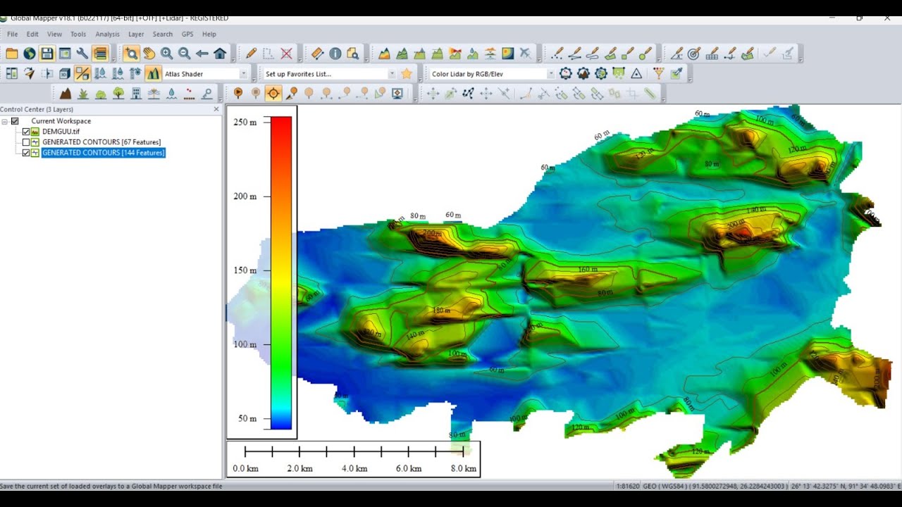 DEM Creation & Contour Mapping Using Google earth pro, Global Mapper ...