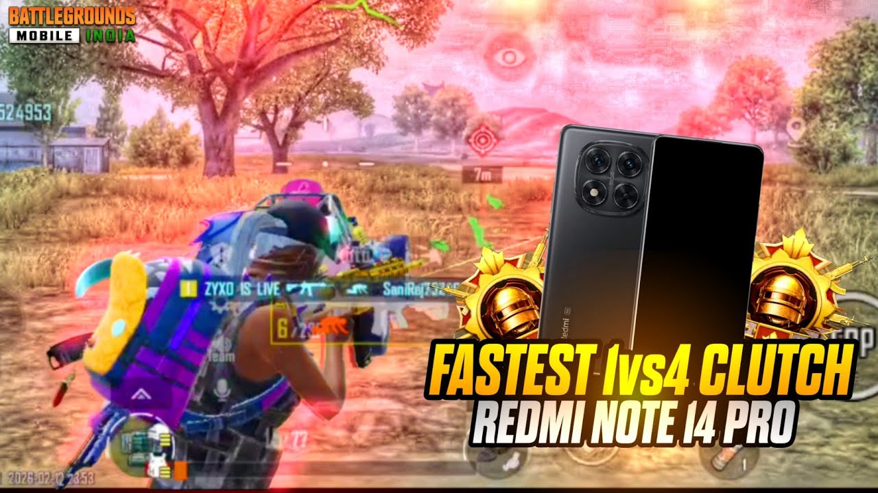 Fastest 1vs4 Clutches 🔥 Redmi Note 14 Pro 