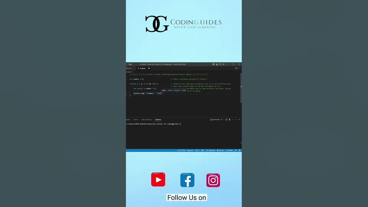 How to print basic multiplication table | JavaScript Basic - YouTube