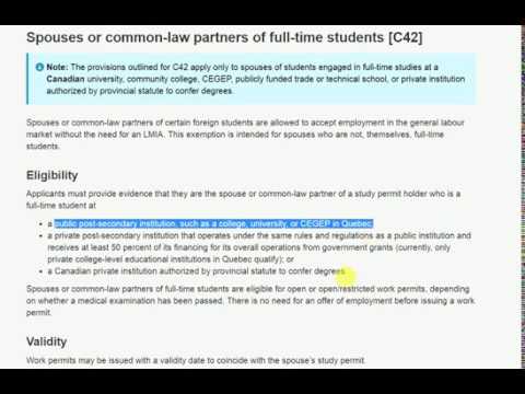 Spouse of student visa holders in CANADA