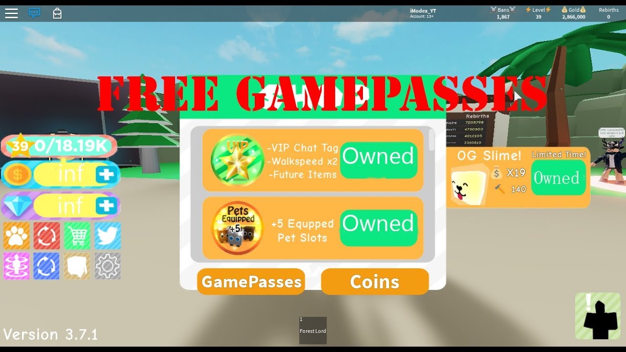 How To Get Free Gamepasses In Roblox Banning Simulator Youtube