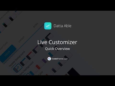 2) Everything about Live Customizer : Datta Able Admin Template | CodedThemes