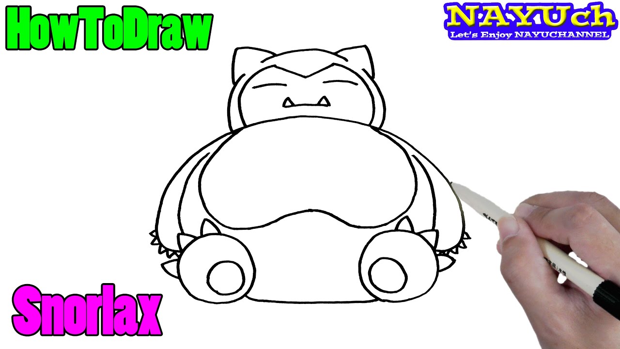 How To Draw Pokemon Snorlax Easy Drawing Step By Step Youtube