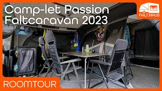Roomtour 2022 through our Camplet Passion trailer tent