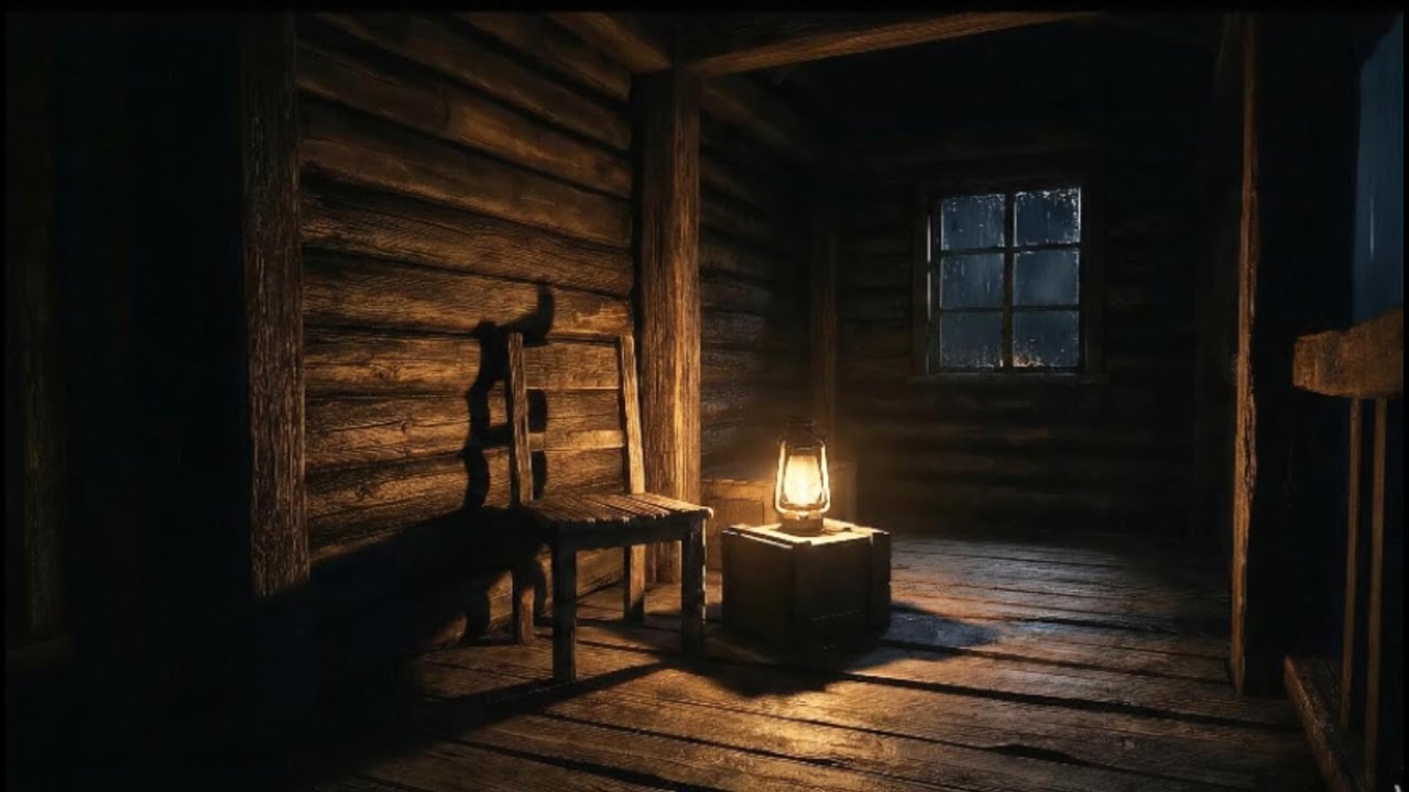 Quiet Bedroom Shelter with Rain on the Window at Night