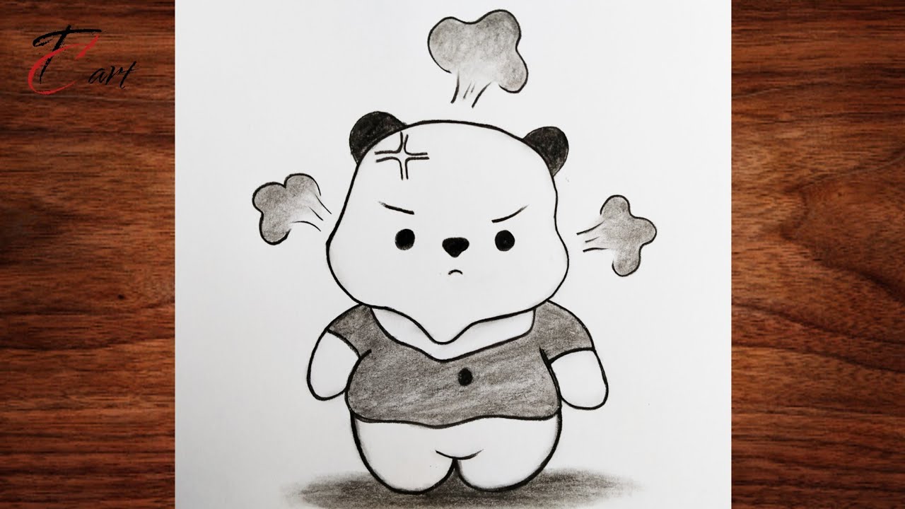 How To Draw Angry Panda Step By Step Characters Pop