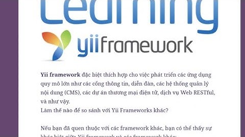 Bài 1: Giới thiệu Yii Framework  - Học lập trình php và Mysql miễn phí