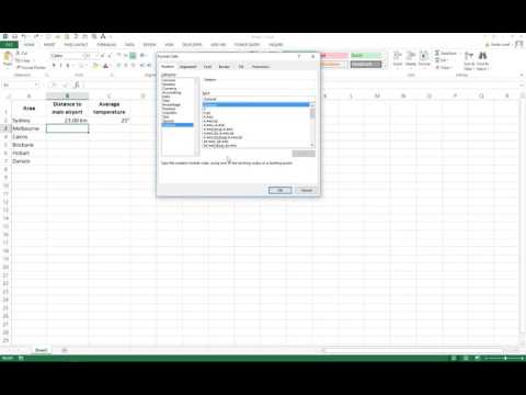 Formatting Cells in Excel as Measurement units inc Kms, Degrees etc