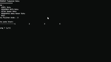 implementasi stack, program urutan buku perpustakaan || Ahmad Rifaldi & Amos Christ Kevin