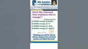 SQL Question 110 || #shorts #ytshorts #youtubeshorts #sql #interview #reels #mysql @SekharAcademy1